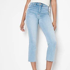 Express High Waist Cropped Flare Raw Hem Jeans - 8R